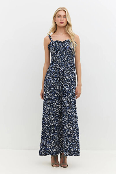 No Matter What Patterned Strappy Long Dress
