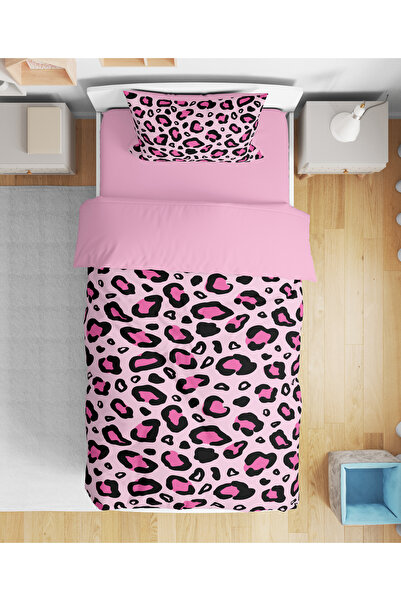 Erays Home Σετ γυναικεία παπλωματοθήκη με ροζ λεοπάρ σχέδιο, ροζ λεοπάρ 3D ψη...