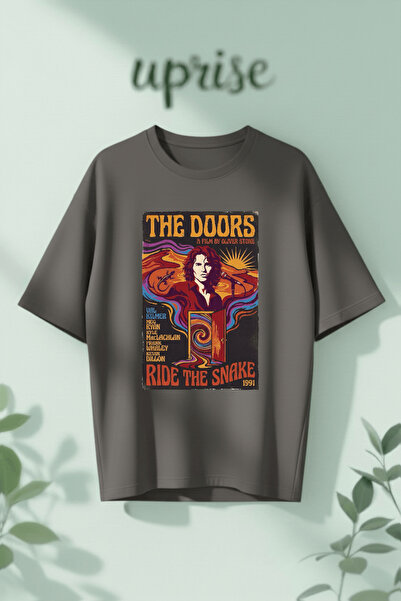 Vordevia Μπλουζάκι The Doors από βαμβάκι με στάμπα, σε oversized γραμμή