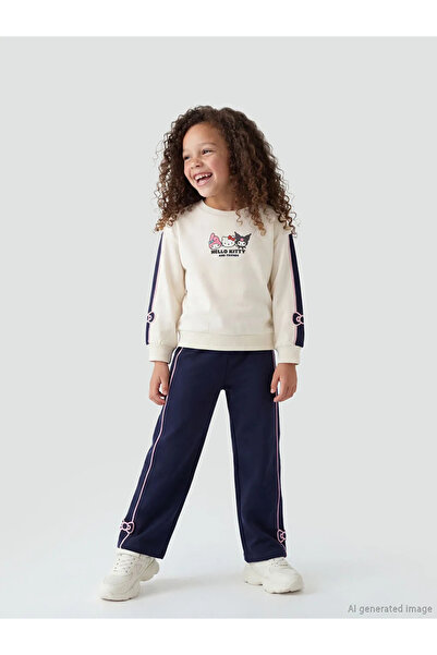 LC Waikiki LCW Kids Lacivert Hello Kitty Lisanslı Kız Çocuk Eşofman Takımı