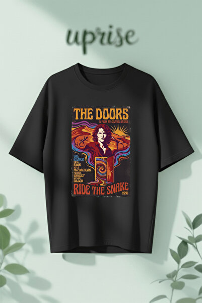 Vordevia Μπλουζάκι The Doors από βαμβάκι με στάμπα, σε oversized γραμμή