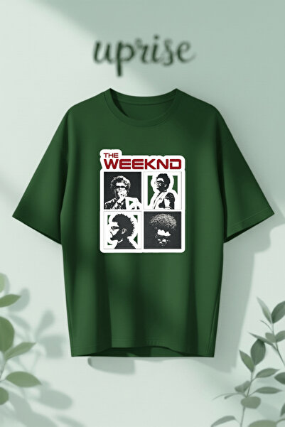 Vordevia تي شيرت قطني كبير الحجم مطبوع عليه The Weeknd