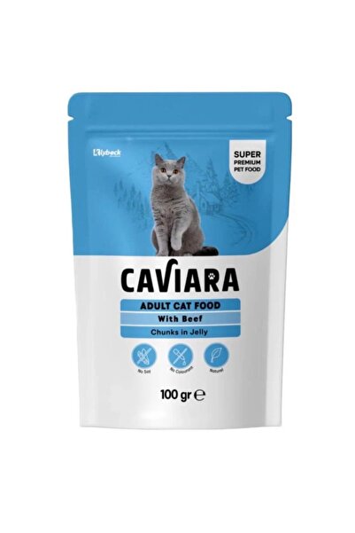 Caviara كافيارا طعام رطب لقطط البالغة باللحم 100 غ