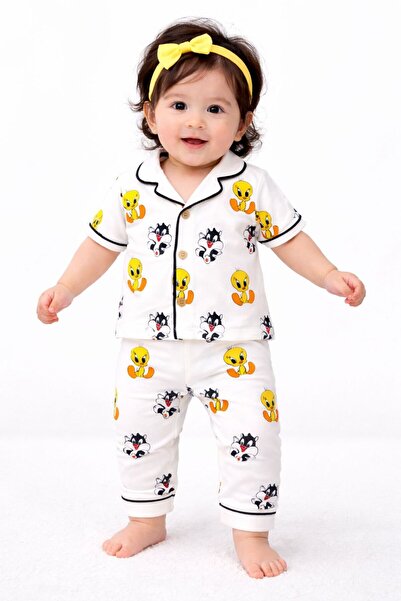derin baby 100% Cotton Short Sleeve Buttoned Summer Cute Chick Cat Pattern Gi...