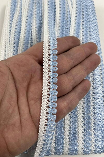 Hobigram Panglică decorativă Exia albastru-bebe și albă – Panglică ornamental...