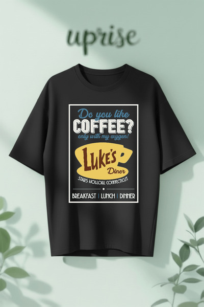 Vordevia Μπλουζάκι Gilmore Girls Lukes Diner με στάμπα, βαμβακερό, oversized