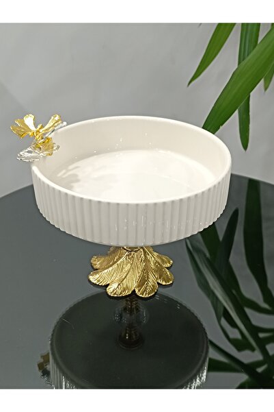 PARILTI HOME COLLECTİON Πορσελάνινο πιάτο με φιγούρες πεταλούδας και μαργαρίτ...