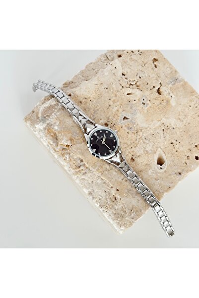 Vesce Atelier Lespom Silver Watch Black