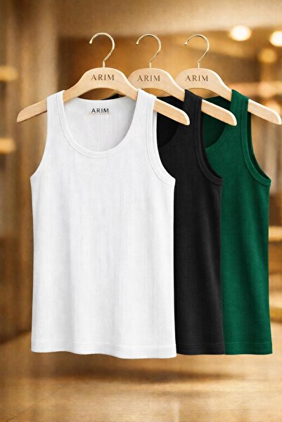 ARİM 3-Pack Men's Halter Neck Sports Lycra Singlets