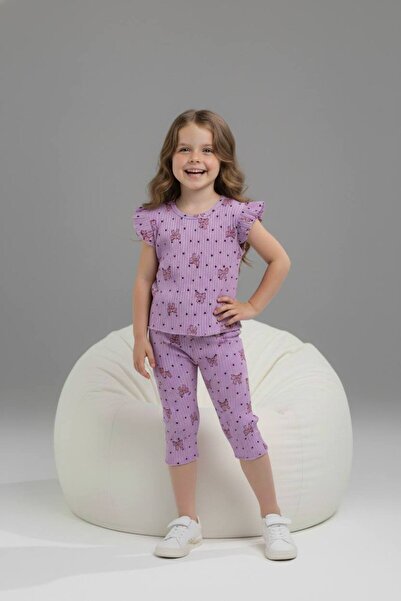 Yağmur Giyim PJKSKT Σετ κοντομάνικο για κορίτσια με σχέδιο καρδιάς και φιόγκο...