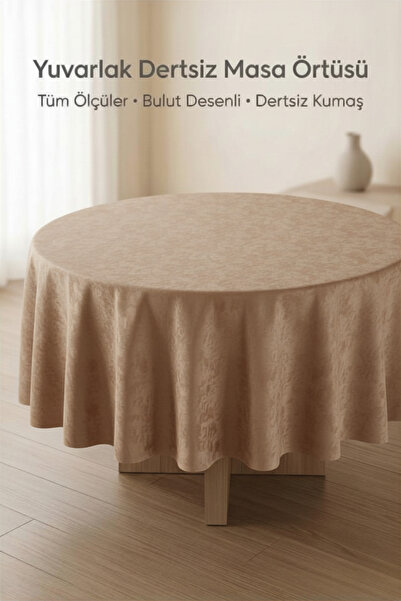 atak by atak home collection Yuvarlak Dertsiz Leke Tutmaz Bulut Masa Örtüsü -...