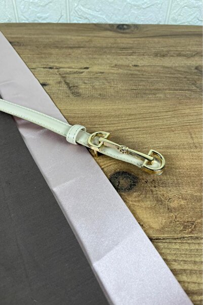 Paşala Leather Γυναικεία ζώνη από γνήσιο δέρμα, μπεζ χρυσό, με πόρπη σε σχήμα...