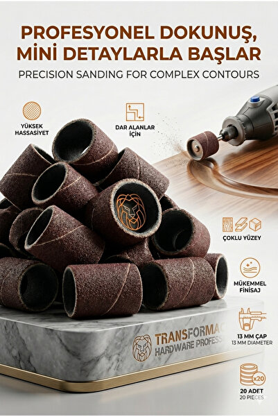 Transformacion 20'li 13 mm Yüzük Zımpara Seti | Detay İşleme & Çapak Alma 723049
