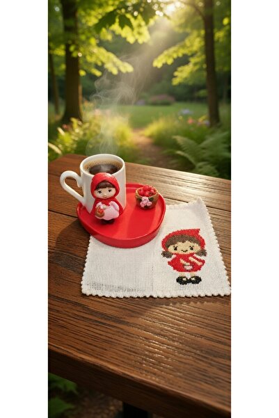 RivelCandle Little Red Riding Hood Turkish Coffee Cup and Etamin Embroidered ...
