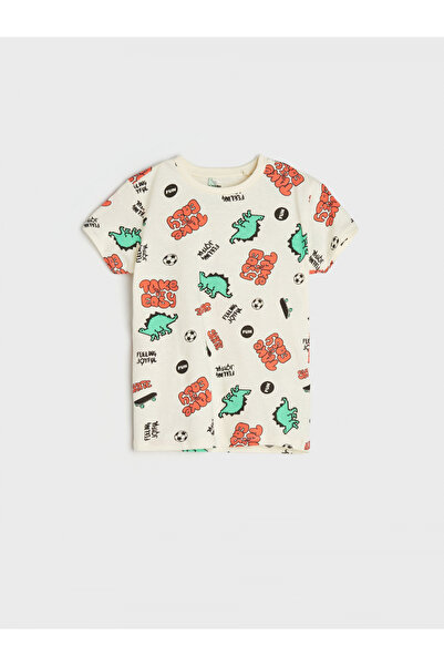 Sinsay Βαμβακερό Κοντομάνικο Μπλουζάκι, Δεινοσαυρική Διασκέδαση