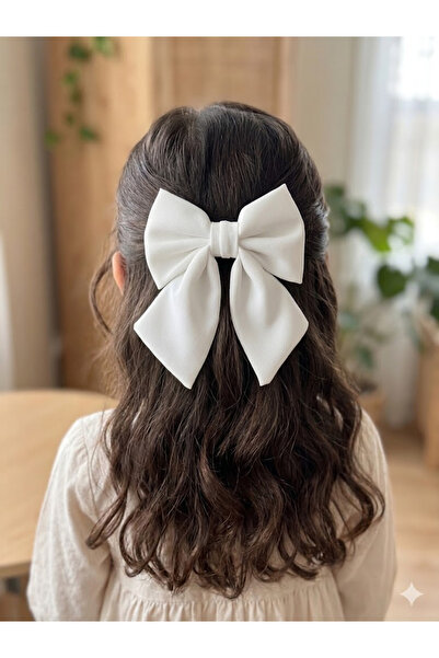 EL YAPIMI Girl's White Big Bow Buckle (10X14 cm)