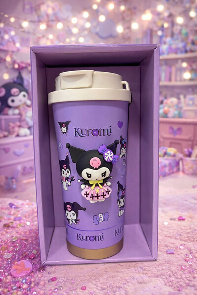 NO BRAND Kuromi Stainless Steel Vacuum Insulated Tumbler with Lid and Straw f...