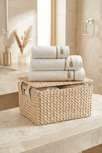 Nazik Home Πετσέτα προσώπου με κέντημα Rom (50 x 90 εκ.)