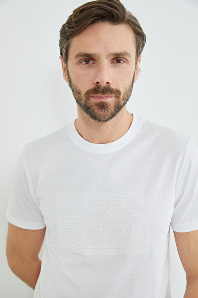 Fulla Moda Μπλουζάκι με ανάγλυφο εμπριμέ λαιμόκοψη