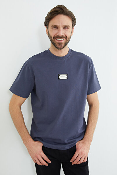 Fulla Moda Μπλουζάκι με οικόσημο και λαιμόκοψη ποδηλάτου