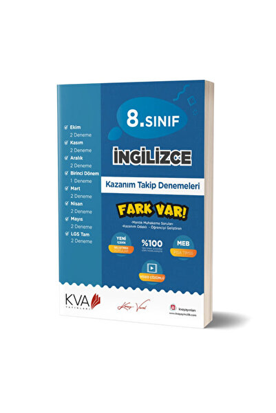 Koray Varol Yayınları 8 Sınıf İngilizce Fark Var Denemeleri Koray Varol Akademi