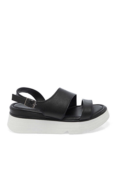 Tergan Black Genuine Leather Women's Sandals - K25Y1Sn67881-A23