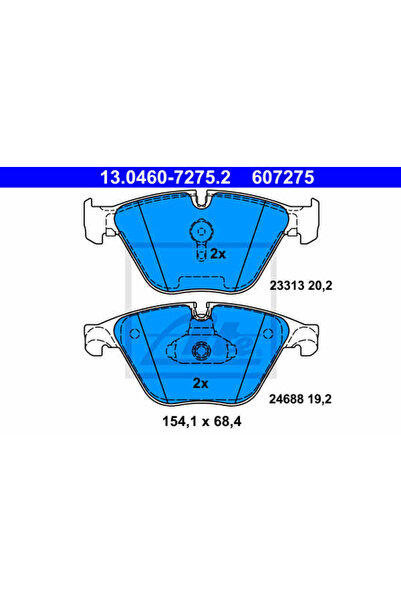 Ate Σετ τακάκια φρένων, δισκόφρενο 13.0460-7275.2