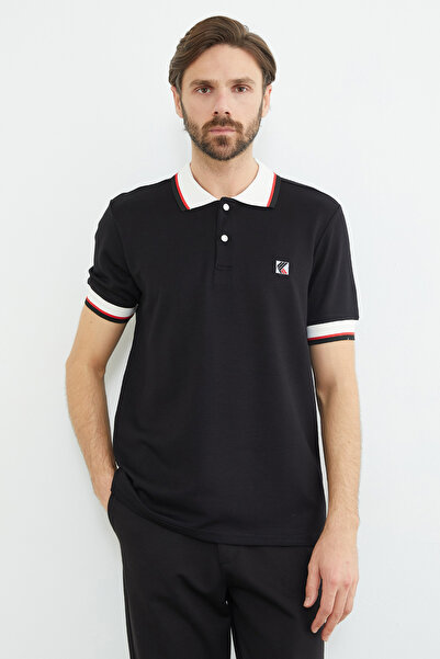 Fulla Moda Με ριμπ Μπλουζάκι με λαιμόκοψη πόλο Ημίκουμπωτο Μοντάλ