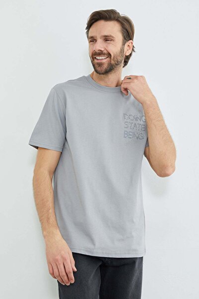 Fulla Moda Κείμενο Κεντημένο T-Shirt με λαιμόκοψη