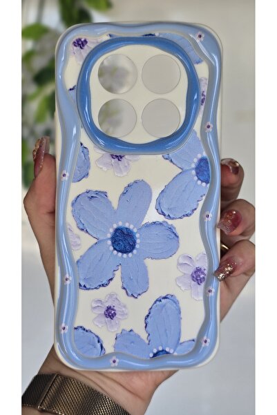 Magic Ring Redmi Note 14 PRO 4G Kılıf Pastel Mavi Papatya Desenli Kamera Koru...