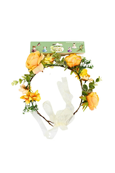 Gift Design Ρυθμιζόμενο στέμμα μαλλιών με πορτοκαλί τριαντάφυλλα
