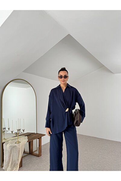 Nesil Γυναικείο Σετ Μπλούζα-Παντελόνι με Χρυσά Αξεσουάρ