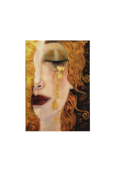 OEM Pictură decorativă Re-Bloom, model feminin, lemn/pânză, auriu/, 70 x 100 cm
