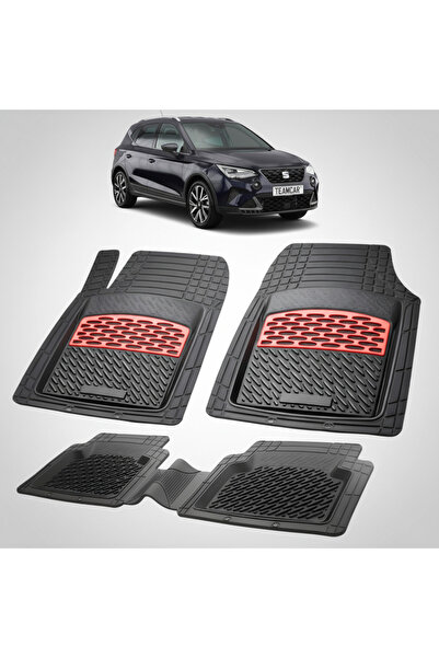 TEAMCAR Πατάκια δαπέδου συμβατά με Seat Arona SUV Facelift 2021-2026 |   Κόκκινο