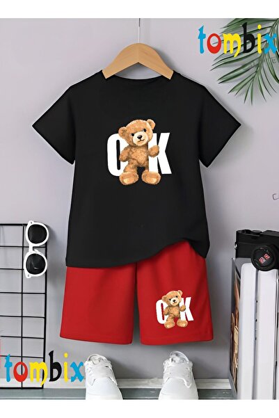 tombix Okayi Printed T-Shirt Shorts Summer Children's Set