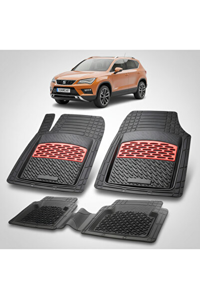 TEAMCAR Συμβατά πατάκια δαπέδου για Seat Ateca SUV Mk1 2016+ |   Κόκκινο