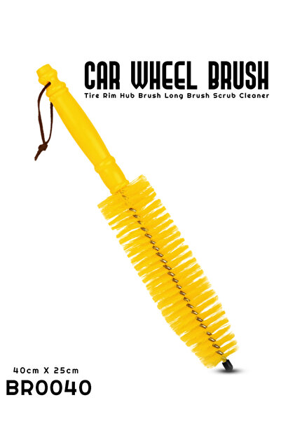 Generic Car Wheel Brush BRO040 40cm Tire Rim Hub Cleaning Long Handle Soft Br...