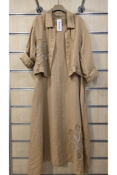 Park Moda Κοστούμι φόρεμα με σακάκι από ιταλικό λινό ύφασμα