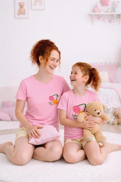 Elit Anne-Kız (KOMBİNİ KENDİNİZ YAPIYORSUNUZ TEK ÜRÜN FİYATIDIR) Kısa Kol Şortlu Penye Pijama Takımıv