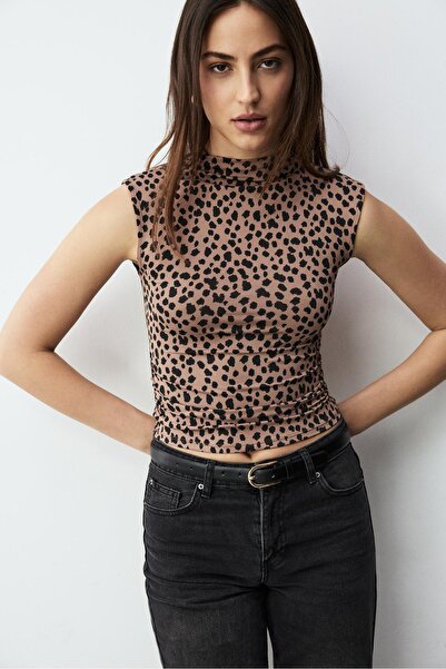 LEFTIES Poliamid dik yaka t-shirt