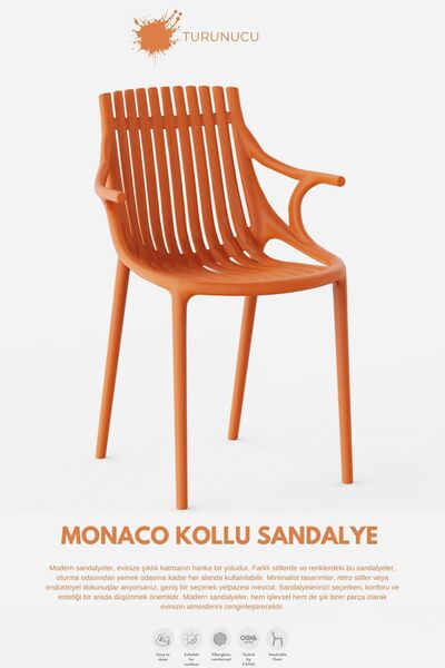 Empressco MONAKO KOLLU LÜX CAFE & RESTAURANT SANDALYESİ