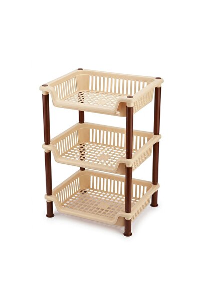 mastergold Plastic 3-Tier Vegetable Storage Rack Beige Kitchen Organizer for ...