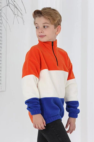 MORADO SE SIENTE PERFECTO Full Polar Fabric Half Zipper Paneled Boys' Casual ...