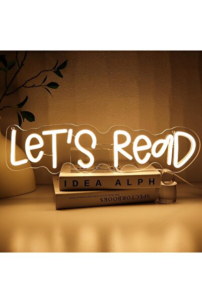Slasa Let’s Read Neon Sign 40x45 cm Multicolor LED 6 mm Acrylic Base Kids Stu...