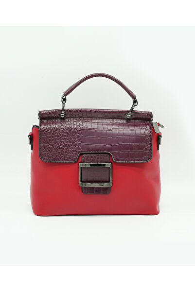 Finelook Medium-Sized Leather Print Women's Crossbody Handbag