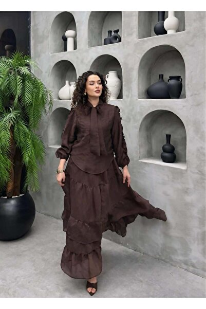 Cardella Σετ δύο τεμαχίων: Φούστα και Μπλούζα από ύφασμα Voile Sahra Premium ...