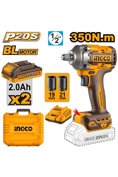 Ingco Κρουστικό κλειδί 20V με 2 μπαταρίες