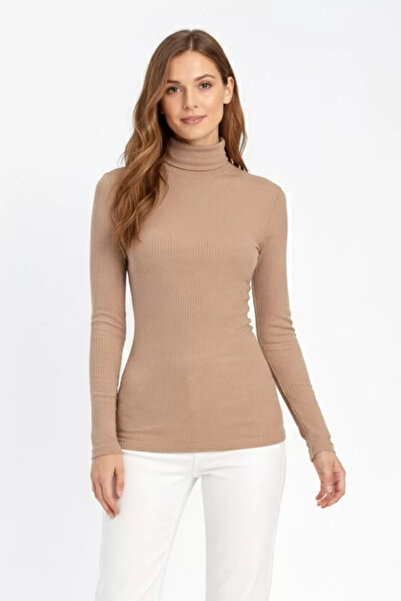 MORADO SE SIENTE PERFECTO Women's Turtleneck Long Sleeve Ribbed Knitwear Swea...