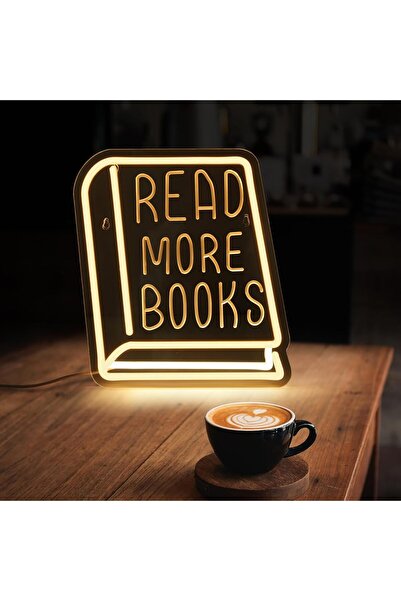 Slasa Read More Books Lamp Neon Sign 40x50 cm Multicolor LED 6 mm Acrylic Bas...