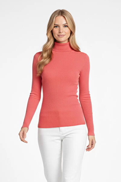 MORADO SE SIENTE PERFECTO Women's Turtleneck Long Sleeve Ribbed Knitwear Swea...